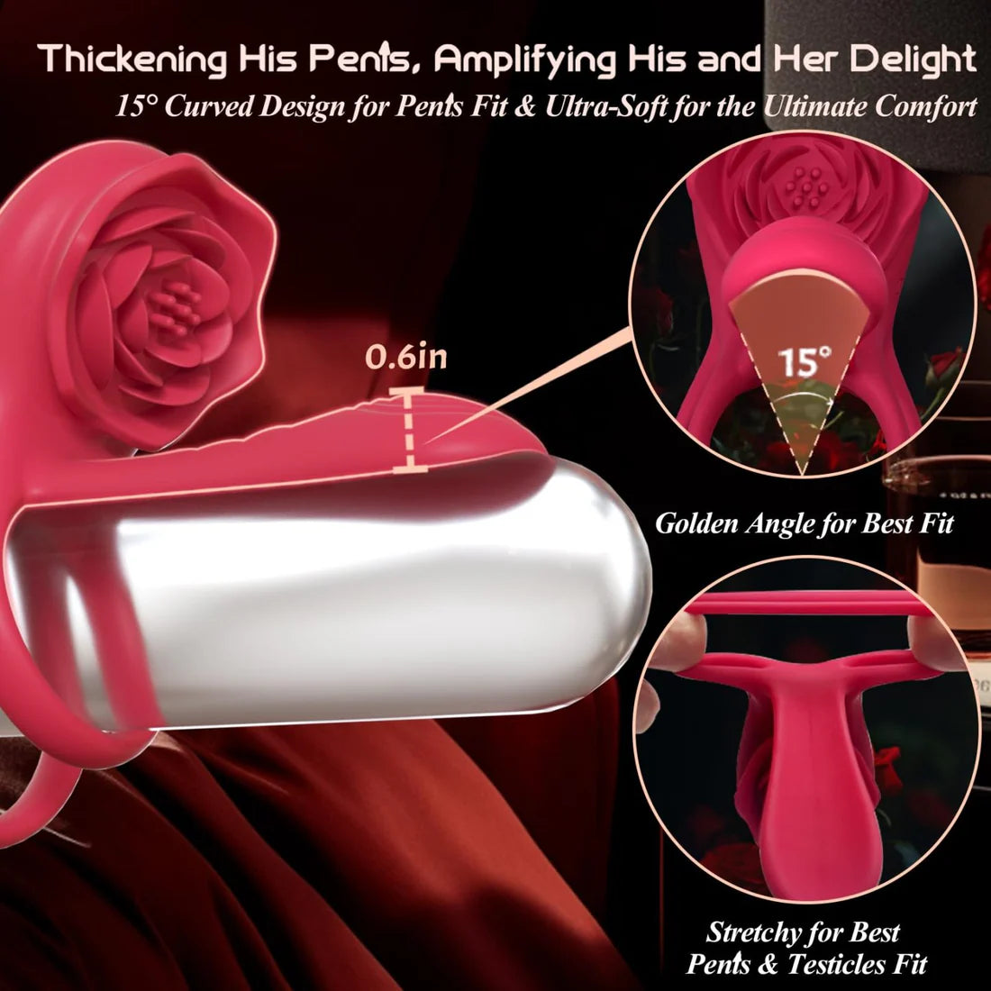 🔥2025 BloomVibe 15° Curve Boost Cock Ring – 4-in-1 Couple Toy with Remote Control