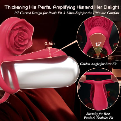 🔥2025 BloomVibe 15° Curve Boost Cock Ring – 4-in-1 Couple Toy with Remote Control