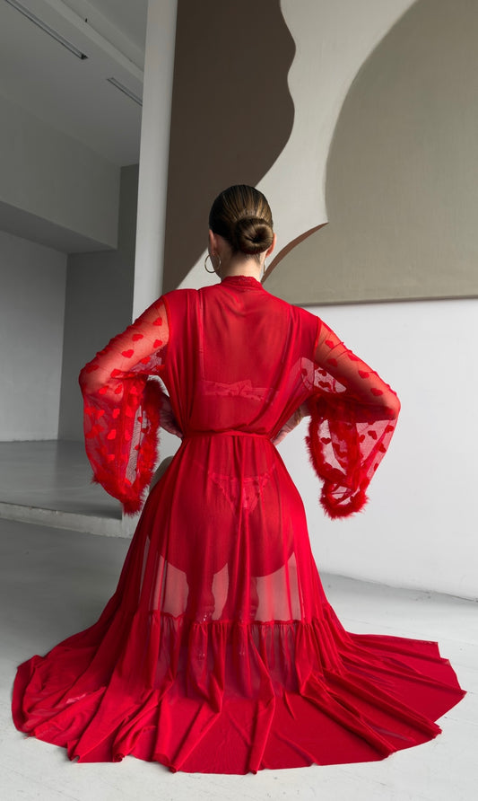 Sheer Robe Moonlace